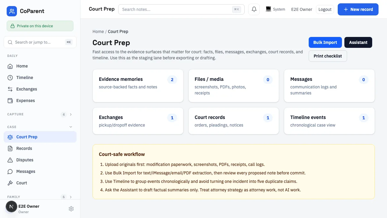 CPS Court Prep screen